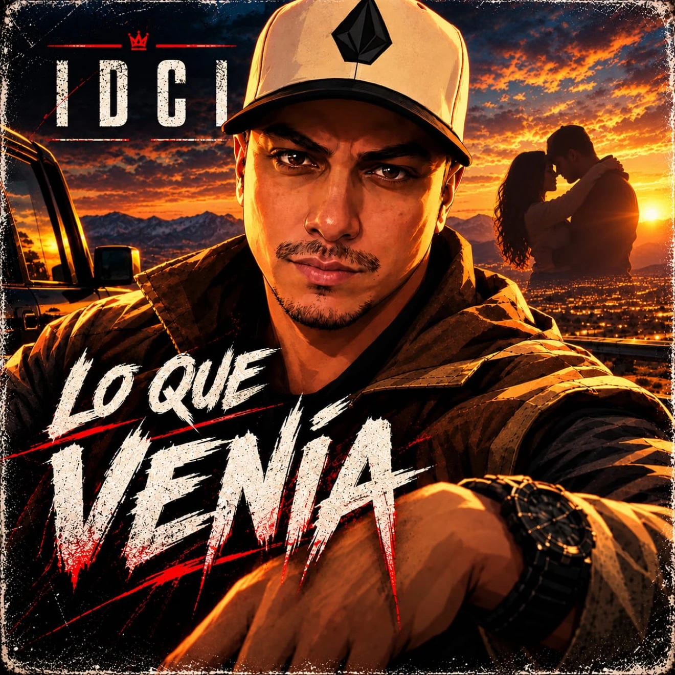 Portada del sencillo Lo Que Venía — IDCI al atardecer